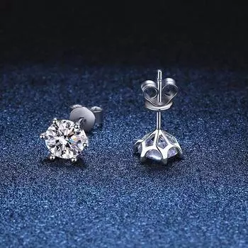 D Цвет 0,2-2 карата Серьги-гвоздики с резьбой и винтом из муассанита для женщин Серьги с бриллиантами S925, пройденные испытания, серебро S925 0.2CT 3.5mm not GRA