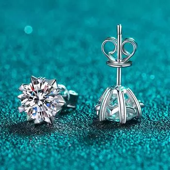 D цвет 0,3-2CT 100% настоящий муассанит серьги-гвоздики для женщин свадебные сверкающие серьги-гвоздики из стерлингового серебра S925 ювелирные изделия белое золото 0.3ct