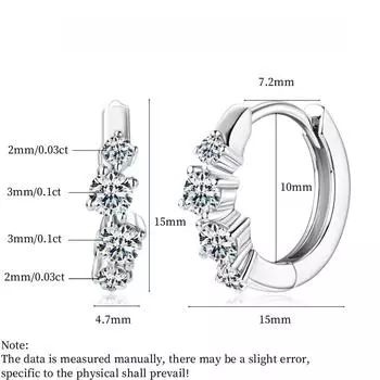 D цвет 0,52 карата VVS1 серьги-кольца с муассанитом для женщин сертифицированные GRA серебряные серьги S925 неправильной формы с бриллиантами оригинальные ювелирные изделия