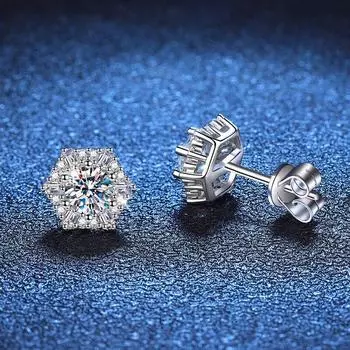D Цвет 0,5 карат 5 мм Серьги с муассанитом для женщин Стерлингового серебра S925 Серьги-гвоздики с бриллиантами Свадебная вечеринка Подарки Ювелирные изделия для девочек 0.5ct and 0.5ct