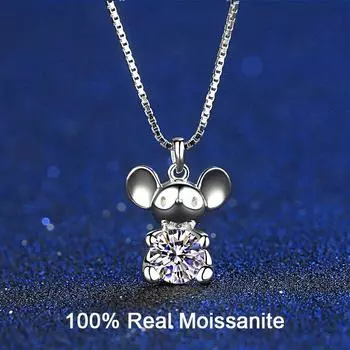 D цвет 0,5 карат ожерелье из муассанита серебро 925 пробы милый кулон со знаком зодиака ювелирные изделия роскошное блестящее универсальное ожерелье Total 0.5 carat