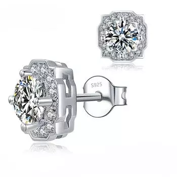D Цвет 0,5 карата Муассанит Стерлингового Серебра S925 Свадебные Серьги-гвоздики для Женщин Fine Pass Diamond Test GRA Ювелирные Изделия Подарок 0.5ct
