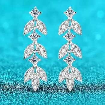 D цвет 0,6CTTW серьги с кисточками из муассанита для женщин, роскошные сверкающие свадебные украшения для невесты, серебро S925
