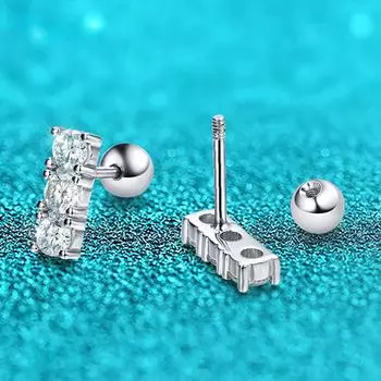 D цвет 0,6CTTW винтовая пряжка серьги-гвоздики из муассанита для женщин лабораторные бриллиантовые свадебные украшения серьги из стерлингового серебра S925