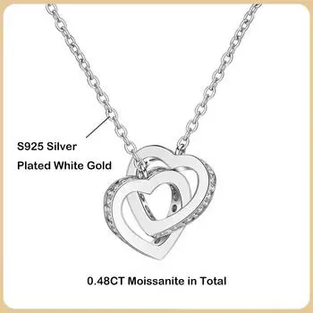 D цвет 100% настоящий муассанит 0,48 карата кулон ожерелье для женщин стерлингового серебра S925 с бриллиантами на шею цепочка ожерелья изящные ювелирные изделия подарок Moissanite
