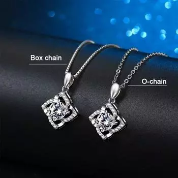 D Цвет 100% настоящий муассанит ожерелье стерлингового серебра 925 пробы 2 карата бриллиант клевер кулон ожерелье для женщин ювелирные изделия 1ct