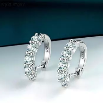 D цвет, 100% стерлинговое серебро 925 пробы, настоящие серьги-гвоздики с муассанитом 3 мм-3,5 мм для женщин, сверкающие ювелирные изделия, подарки с сертификатом GRA 3mm per stone