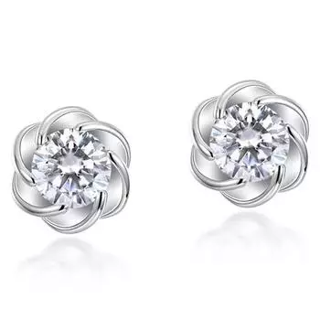 D Цвет 100% Стерлингового Серебра 925 пробы VVS1 3EX 5 мм Серьги-гвоздики с настоящими муассанитами и бриллиантами, ювелирные изделия