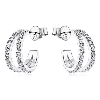 D цвет 18-каратное позолоченное серебро 925 пробы VVS1 3EX D настоящие муассанитовые бриллианты сверкающие серьги-кольца для женщин изящные ювелирные изделия