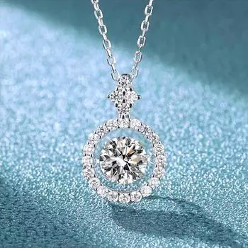 D цвет 1/0,8 CT подвеска из муассанита для женщин ожерелье с имитацией бриллианта S925 стерлингового серебра ювелирные изделия подарок на день Святого Валентина для девочек 0.8 CT