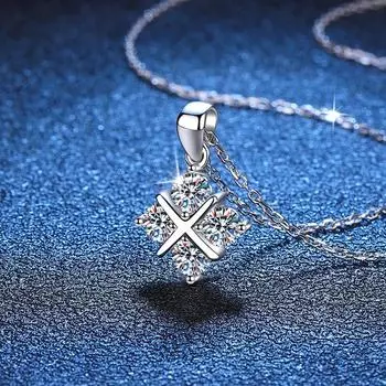 D Цвет 1.2cttw Настоящее 4 мм Полный Муассанит Ожерелье Для Женщин Стерлингового Серебра S925 Пластина Pt950 Изящные Ювелирные Изделия 1.2 cttw