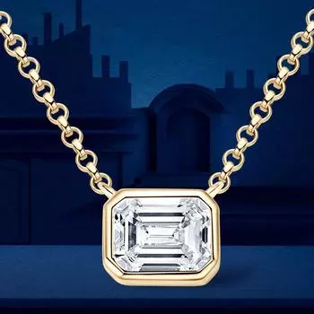 D цвет 1 карат изумрудной огранки Муассанит ожерелье для женщин 18-каратное позолоченное серебро 925 пробы ожерелье-цепочка Свадебная вечеринка Изящные ювелирные изделия GRA