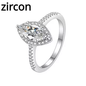 D цвет 1 карат кольцо с муассанитом из стерлингового серебра женское кольцо модное серебро s925 обручальное кольцо с бриллиантом обручальное кольцо подарок для подруги 9