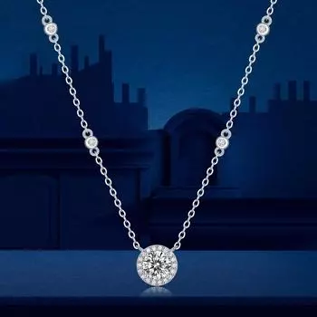 D цвет 1 карат кулон с муассанитом, оригинальное ожерелье из стерлингового серебра 925 пробы с маленьким звездным светом и бриллиантами для женщин, ювелирные изделия 1CT 6.5MM