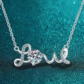 D цвет 1 карат кулон с муассанитом ожерелье для женщин Высочайшее качество 100% стерлингового серебра 925 пробы Свадебная вечеринка Свадебные ювелирные украшения подарок