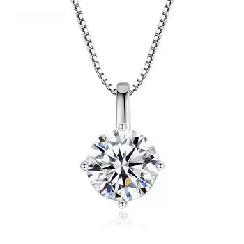 D цвет 1 карат муассанит камень подвеска ожерелья летние модные стерлингового серебра 925 пробы женское ожерелье свадебные украшения 1ct
