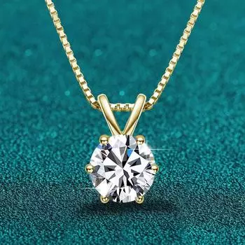 D цвет 1 карат Муассанит ожерелье кулон S925 серебро свадебные ожерелья с драгоценными камнями и бриллиантами для женщин с сертификатом