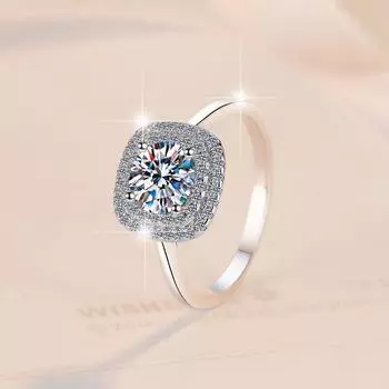 D цвет 1 карат муассанит S925 серебряное кольцо модное кольцо с муассанитом обручальное кольцо с бриллиантом обручальное кольцо подарок для подруги 9
