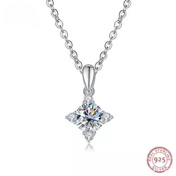D Цвет 1 карат Муассанит Звезда Кулон Ожерелье Стерлингового Серебра 925 Ожерелье Для Женщин Ювелирные Изделия