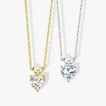 D Цвет 1CT Сердце Огранки Муассанит Ожерелье Подвеска Для Женщин S925 Серебро Сверкающее Лабораторное Бриллиантовое Кольцо На Шею Романтические Ювелирные Изделия