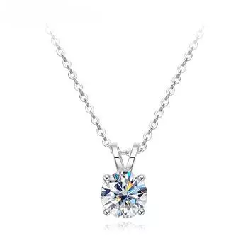D Цвет 1CT VVS1 Муассанит Ожерелье Подвески для женщин Одежда высшего качества S925 Серебряная цепочка на шею Изящные ювелирные изделия Подарки
