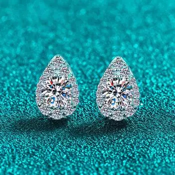 D цвет 1cttw сверкающие серьги-гвоздики с муассанитом для женщин, подарок на день рождения, ювелирные изделия из 100% стерлингового серебра 925 пробы 0.5ct
