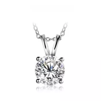 D цвет 2 карата 8,0 мм настоящий муассанит ожерелье для женщин 100% стерлингового серебра 925 пробы Свадебная вечеринка Свадебные ювелирные украшения