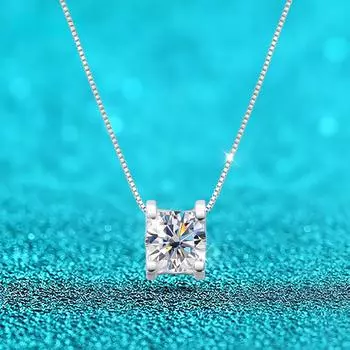 D цвет 2ct 1ct тест пройден муассанитовый бриллиантовый кулон для женщин, классические модные ювелирные изделия из стерлингового серебра 925 пробы, блестящий ореол, подарок