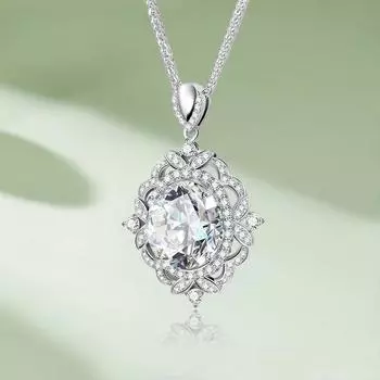D Цвет 2ct Круглый Муассанит Ожерелье Подвеска Для Женщин S925 Серебряный Бриллиант Тест Прошлый Белый Драгоценный Камень Цепи Ювелирные Изделия белый