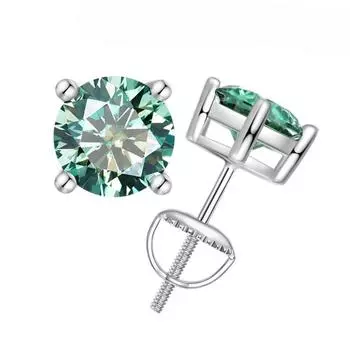 D Цвет 2CT Серьги-гвоздики с муассанитом VVS1 EX Классические ослепительные серьги для женщин Стерлинговое серебро 925 пробы свадебный подарок 0.5CT