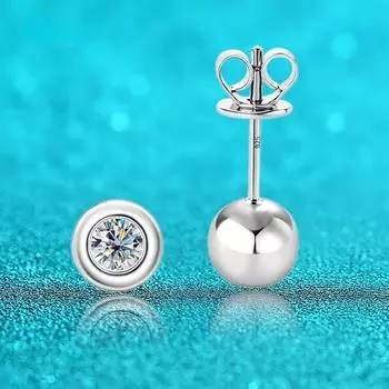 D цвет 3,5 мм 0,4 карата пузырьковый муассанит серьги-гвоздики для женщин бесцветный сверкающий лабораторный бриллиант S925 стерлинговое серебро ювелирные изделия GRA 0.2CT