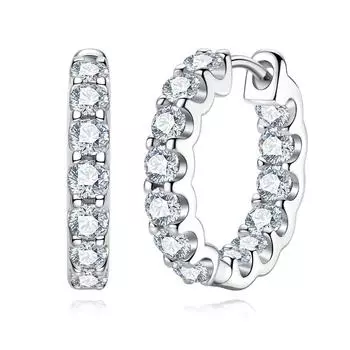 D Цвет 3 мм 2.6ctw Муассанит Серьги-кольца с Cer Стерлингового Серебра 925 Роскошные Серьги Для Женщин Ювелирные Изделия жёлтый