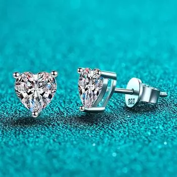 D цвет 4ct 2ct 1ct Серьги-гвоздики с муассанитом для женщин, роскошные сверкающие свадебные украшения, серьги из 100% стерлингового серебра 925 пробы 1ct