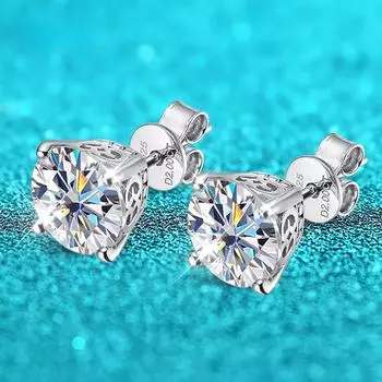 D цвет 4cttw серьги-гвоздики из 100% настоящего муассанита для женщин, роскошные качественные ювелирные изделия, свадебные серьги из стерлингового серебра 925 пробы