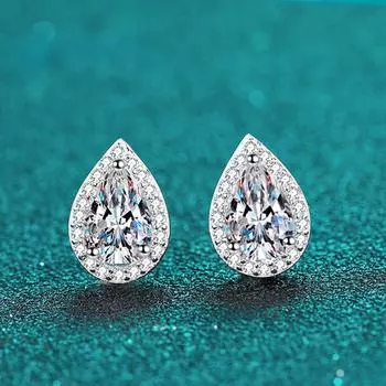 D Цвет 5*8 мм 1 карат грушевидной формы серьги с муассанитом для женщин вечерние, день рождения, свадебный подарок, ювелирные изделия S925, серебряные серьги с GRA 1ct Moissanite