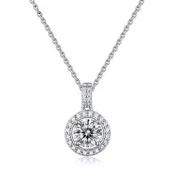 D цвет 5 карат настоящий муассанит ожерелье стерлингового серебра 925 пробы свадебный кулон для женщин ювелирные изделия высшего класса 1 Carat белый