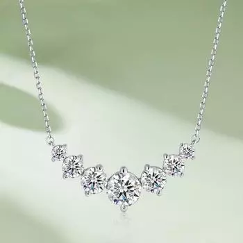 D цвет 5CT VVS1 Муассанит Ожерелье с подвеской для женщин Сертифицированный GRA S925 Серебристая цепочка на шею Роскошные ювелирные изделия Лучшие подарки 1.7CT