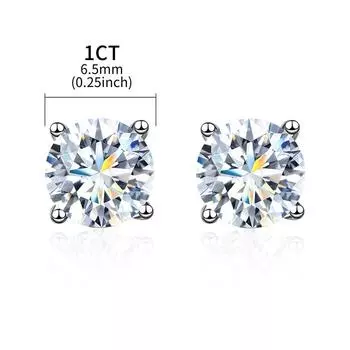 D Цвет Блестящие серьги-гвоздики круглой огранки с муассанитом и бриллиантами для женщин, стерлинговое серебро 925 пробы, позолоченные свадебные украшения 0.3 carat Moissanite