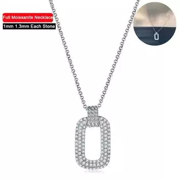 D Цвет Настоящее 1 мм 1,3 мм Полный Муассанит Ожерелье Для Женщин Мужчин S925 Серебряная Пластина Белое Золото 18 К Изящные Ювелирные Изделия