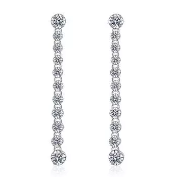 D цвет, позолоченные 925 пробы, серебро VVS1 3EX, настоящие муассаниты с бриллиантами, висячие серьги с кисточками, свадебные украшения, подарок