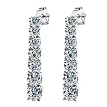 D цвет, позолоченные 925 пробы, серебро VVS1, настоящие муассаниты с кисточками и бриллиантами, висячие серьги, свадебные украшения GRA zircon