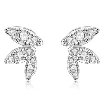 D цвет стерлингового серебра 925 пробы VVS1 3EX настоящий муассанит бриллианты изящные серьги-гвоздики с крыльями бабочки для женщин ювелирные изделия