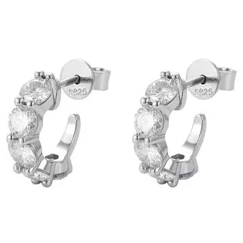 D цвет стерлингового серебра 925 пробы VVS1 3EX круглой огранки 3-4 мм настоящие муассанитовые бриллианты серьги-кольца ювелирные изделия для женщин подарки Moissanite-3MM