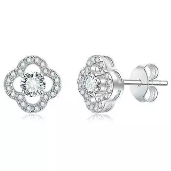 D Цвет Стерлингового Серебра 925 VVS1 3EX 4-5 мм Натуральный Муассанит Бриллианты Сверкающие Серьги-гвоздики для Женщин Изящные Ювелирные Изделия 0.3CT