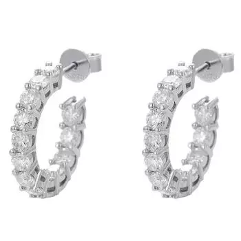 D Цвет Стерлингового Серебра 925 VVS1 3EX Круглой Огранки 3 ММ Натуральный Муассанит Бриллианты Сверкающие Серьги-кольца Ювелирные Изделия для Женщин