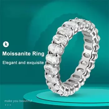 D цвет VVS1 3*5 мм овальные кольца с муассанитом для женщин и мужчин, обручальные кольца вечности с GRA s925, серебряное кольцо 18k 5