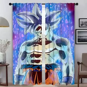 D-Dragon-ballS Оконная штора для комнаты 2 Панельные затемняющие шторы Разделительная тюль для спальни Домашний интерьер Шторы Оттенки Ребенок W50xH70cmx2pcs-CL