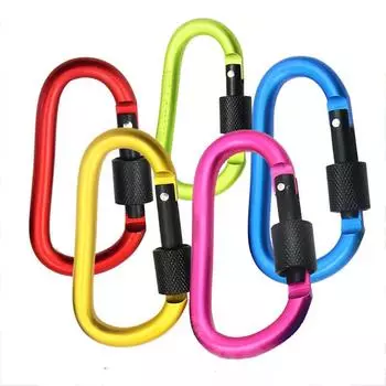 D-образная застежка-карабин, уличная винтовая пряжка с замком, брелок для ключей, наборы для кемпинга, спортивная веревка, пряжка, пряжка для чашки с водой, инструмент для скалолазания 1 pcs