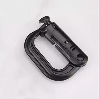 D-образный карабин для рюкзака, пластиковая стальная застежка для подвешивания (черный)