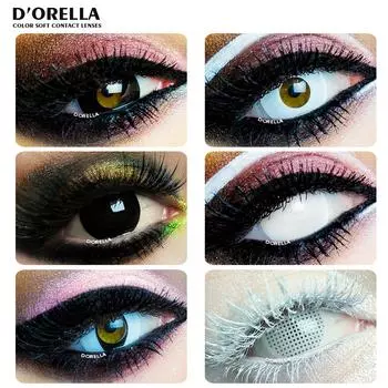 D ORELLA Косплей Цветные контактные линзы 1 пара (2 шт.) ЧЕРНО-БЕЛАЯ серия Цветные контактные линзы в стиле аниме для Хэллоуина для глаз Косметические контакты